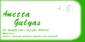 anetta gulyas business card